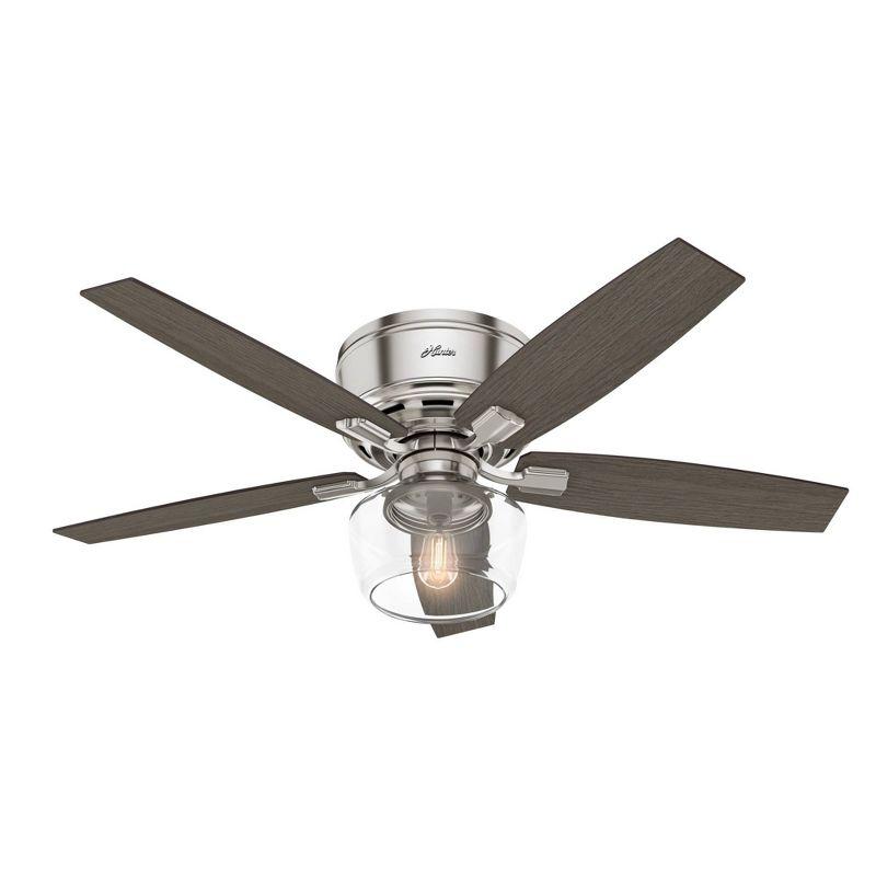 52" Bennett 5 - Blade Flush Mount Ceiling Fan with Lights and Remote