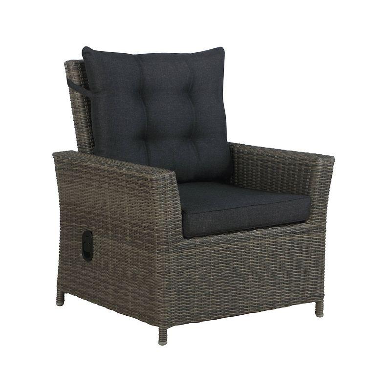 Asti 4pc Wicker Outdoor Set: Reclining Chairs & Ottomans, All-Weather, Rust-Proof - Alaterre Furniture