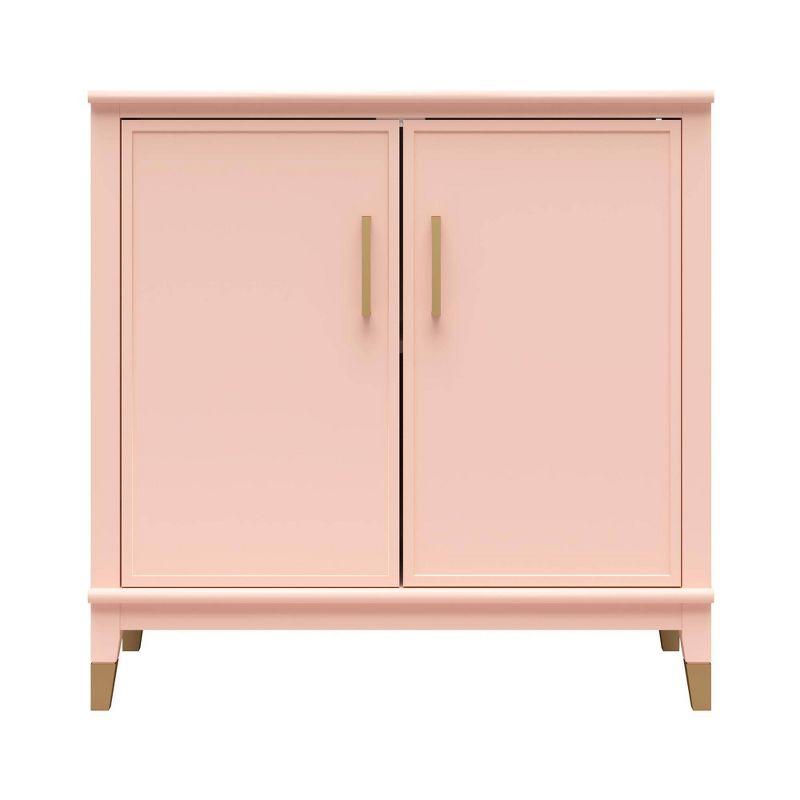 Pale Pink MDF 2-Door Accent Cabinet with Adjustable Shelving