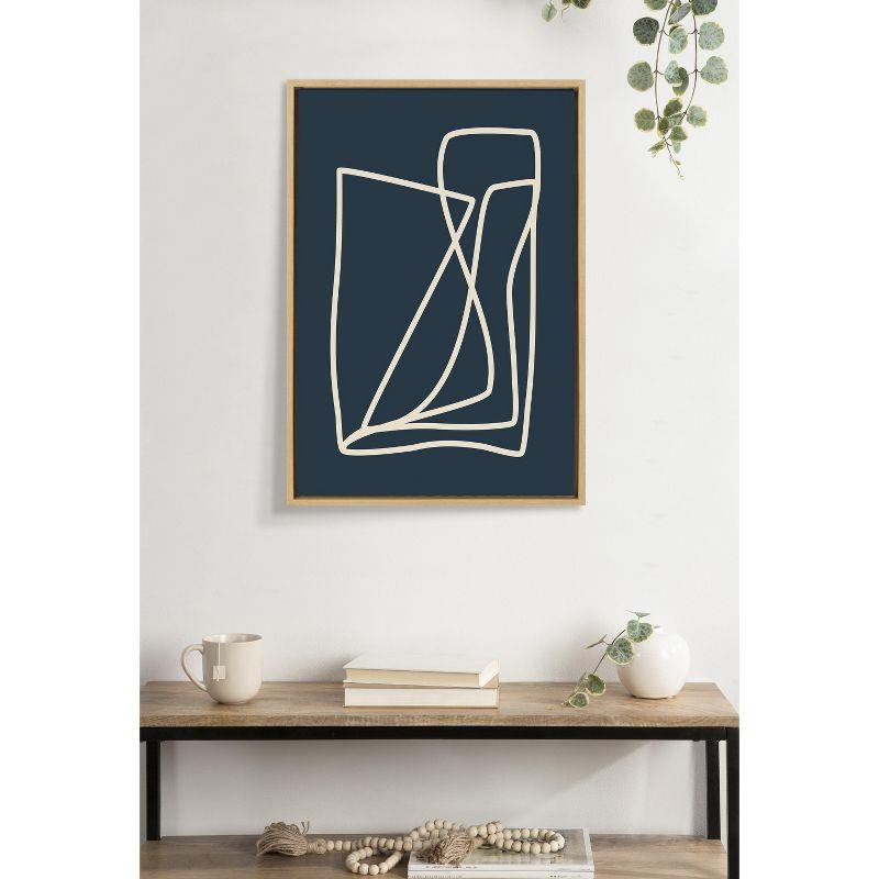 Kate and Laurel Abstract Lines in Blue by Apricot + Birch, 23x33, Natural