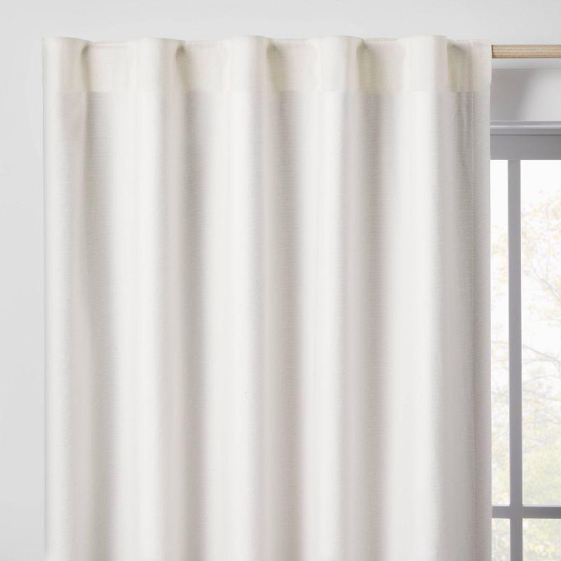 84" Blackout Chambray Cotton Kids' Panel Cream - Pillowfort™: Noise Reduction, UV Protection, Energy Efficient