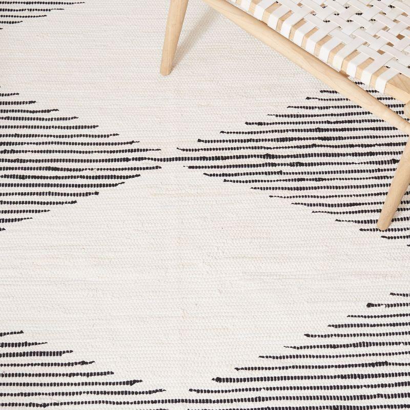 Ivory and Navy Handwoven Wool Kilim Area Rug, 3' x 5'