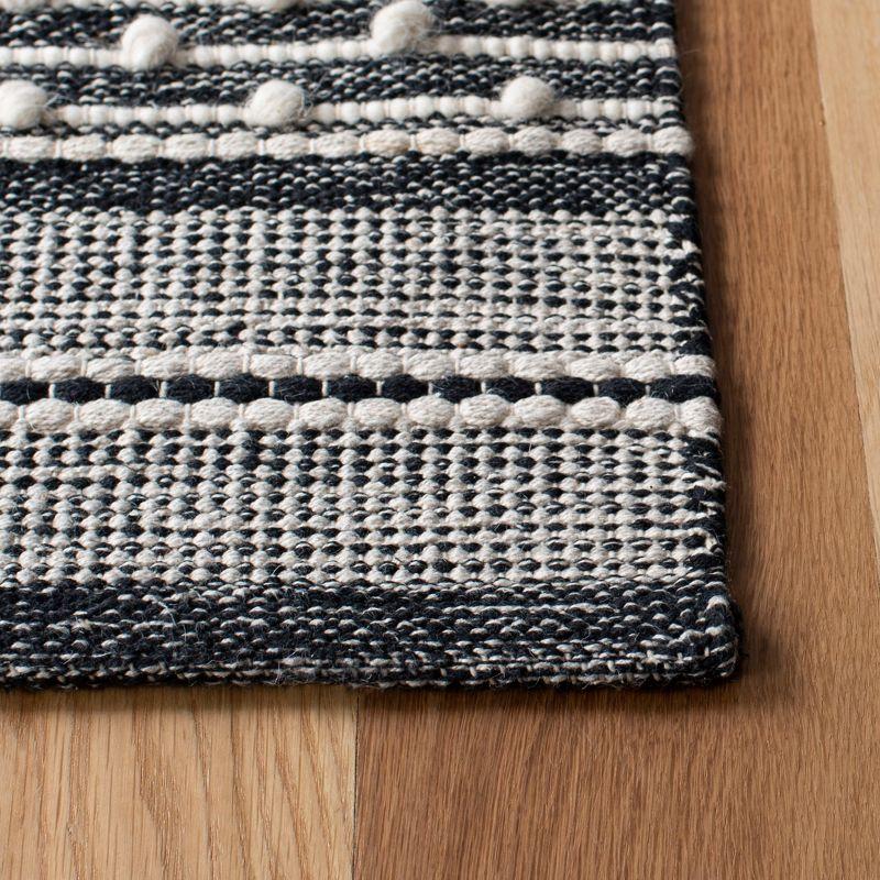 Striped Kilim STK516 Hand Woven Runner Rug - Black/Ivory - 2'3"x9' - Safavieh.