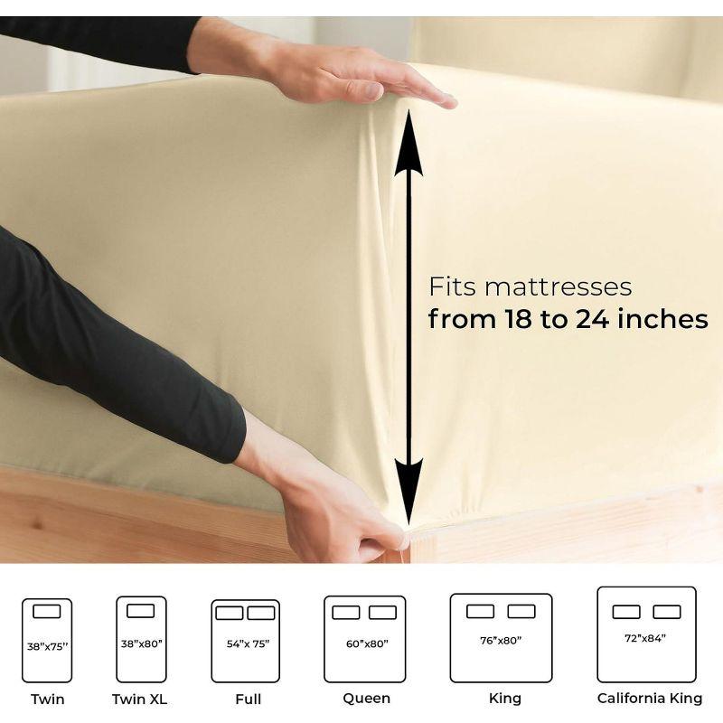 CGK Linens 6 Piece Extra Deep Pocket Ultra Soft & Cooling Sheet Set