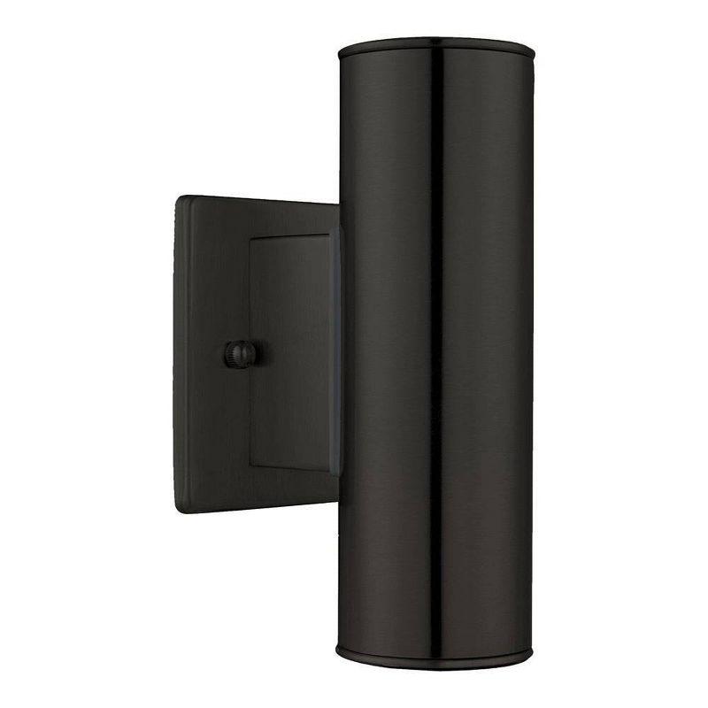 2-Light Riga Outdoor Wall Light Matte Black - EGLO: ETL Listed, Integrated LED, Adjustable Head Tilt, Iron Body