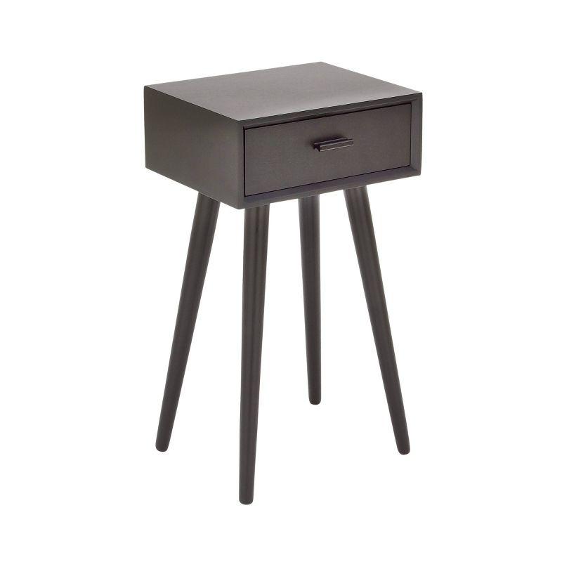 Modern Drawer Wooden Accent Table Black - Olivia & May: Compact Entryway Furniture, Single Storage