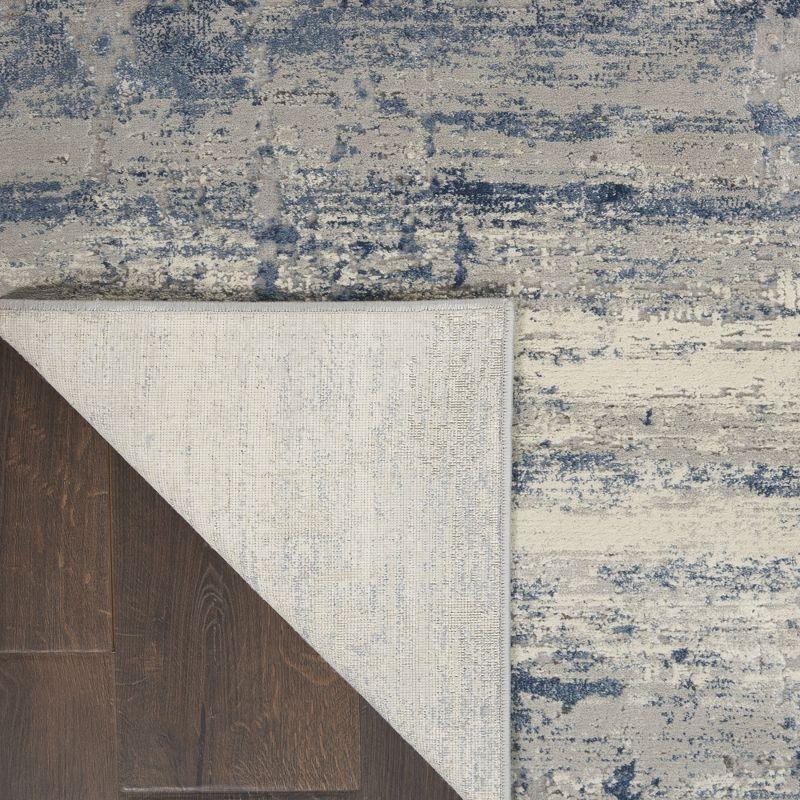 Nourison Rustic Textures Abstract Indoor Area Rug Ivory Blue 5'3" x 7'3"