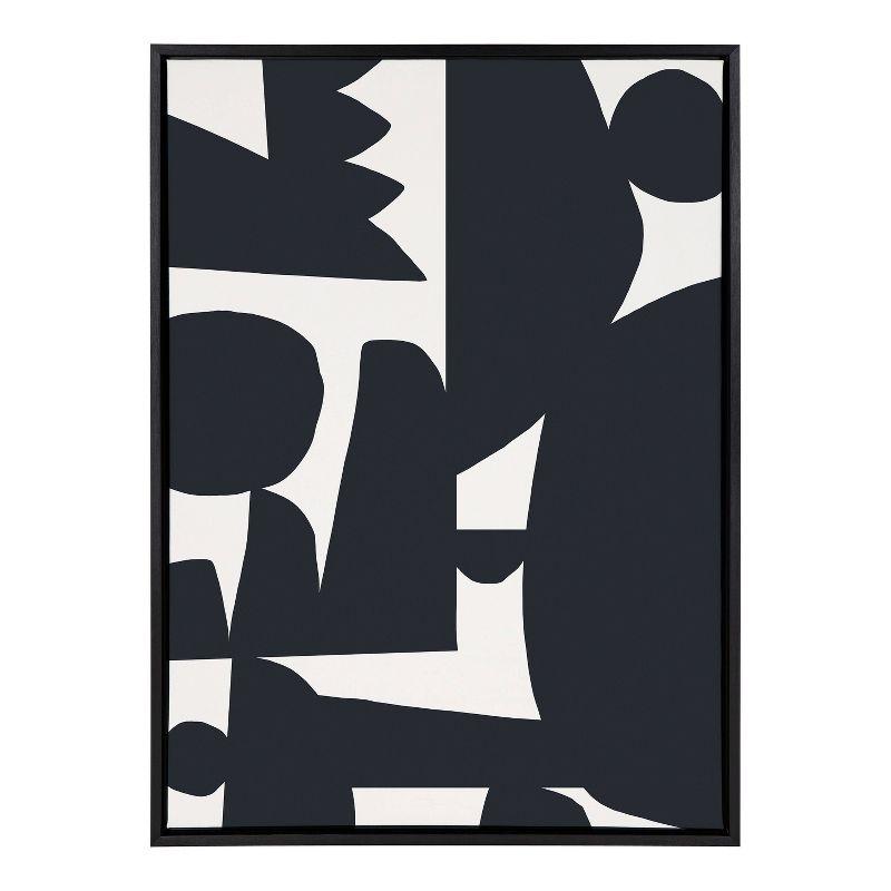 Quiet Jungle Black and White Abstract Canvas Art