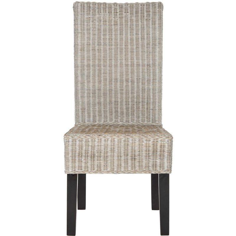 Arjun 18" H Wicker Dining Chair (Set of 2) - SEA8013 - Antique/Grey - Safavieh