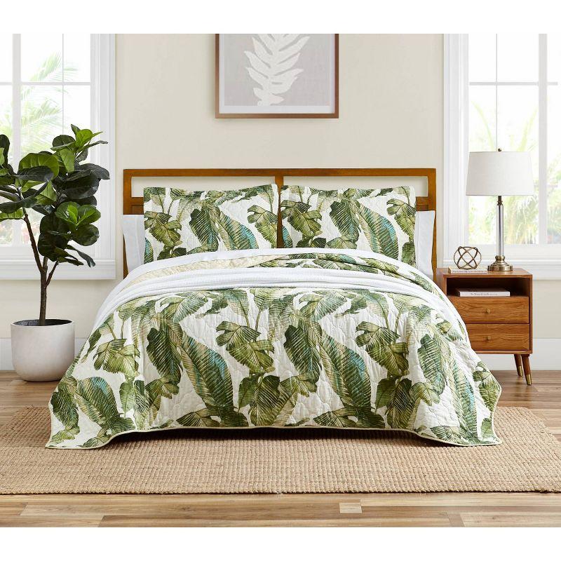 King White Cotton Reversible Quilt Set