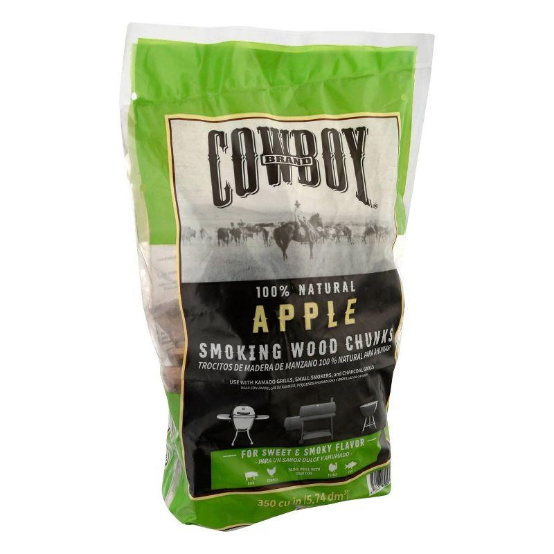 Cowboy 350 cu in Apple Wood Chunks: Natural Smoking for BBQ, Ideal with Beef & Seafood