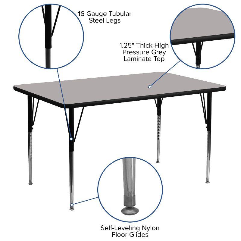 Goddard 24''W x 48''L Rectangular HP Laminate Activity Table - Adjustable Legs