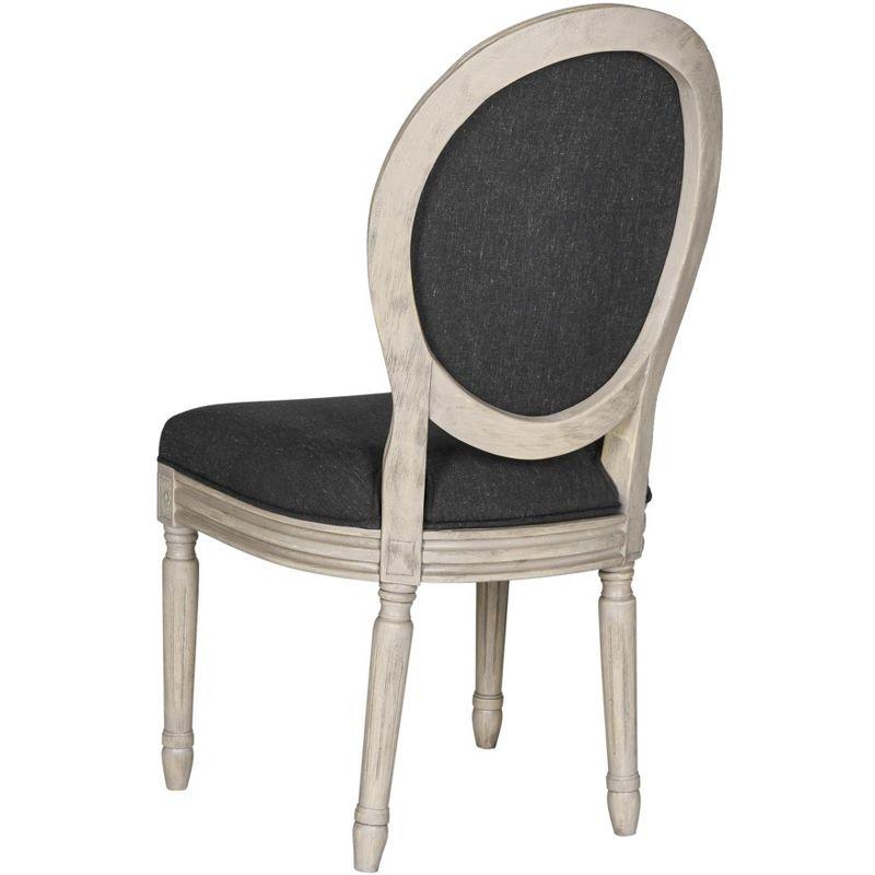 Holloway 19" H French Brasserie Oval Side Chair (Set of 2) - FOX6228 - Charcoal/Grey - Safavieh Couture