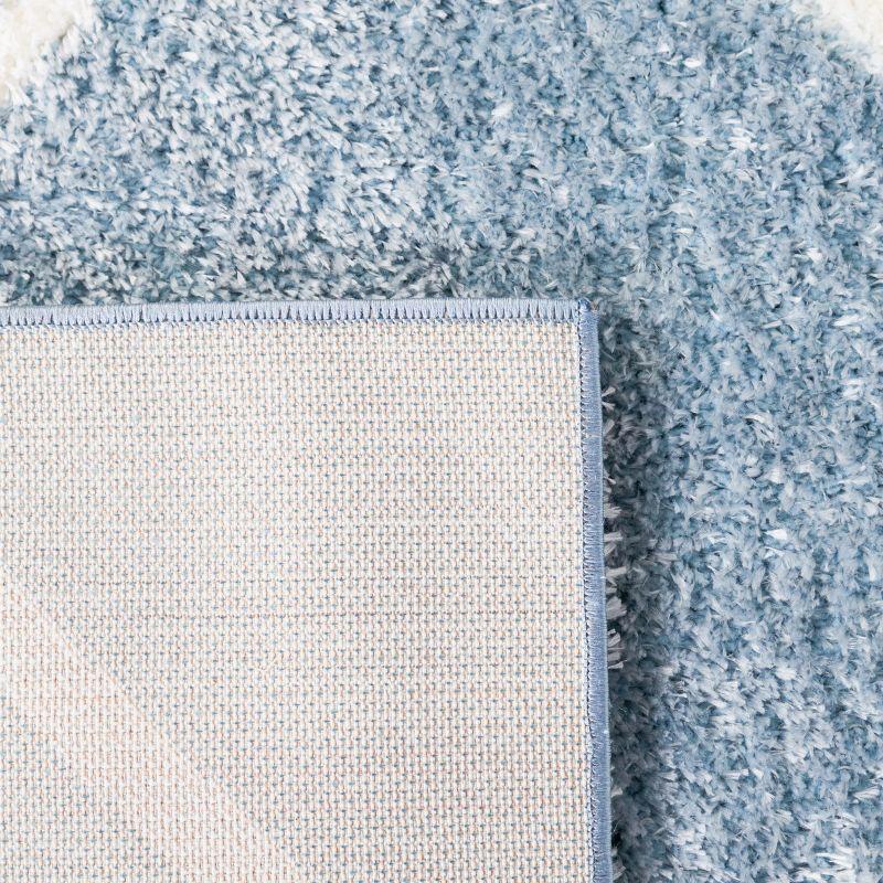 Tahoe Shag THO676 Power Loomed Indoor Accent Rug - Blue/White - 4'x6' - Safavieh