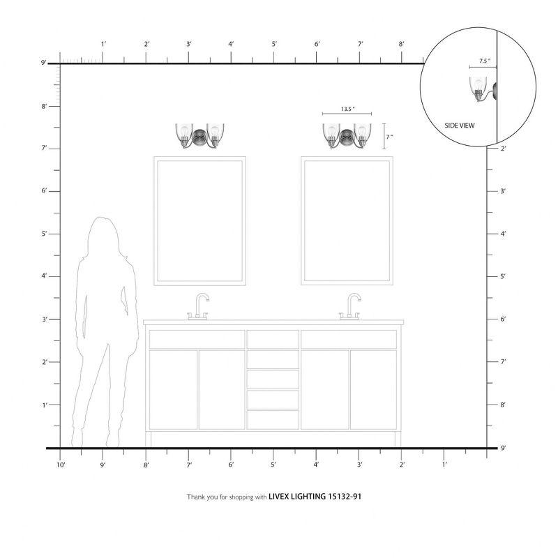 Livex Lighting Montgomery 2 - Light Vanity in  Brushed Nickel