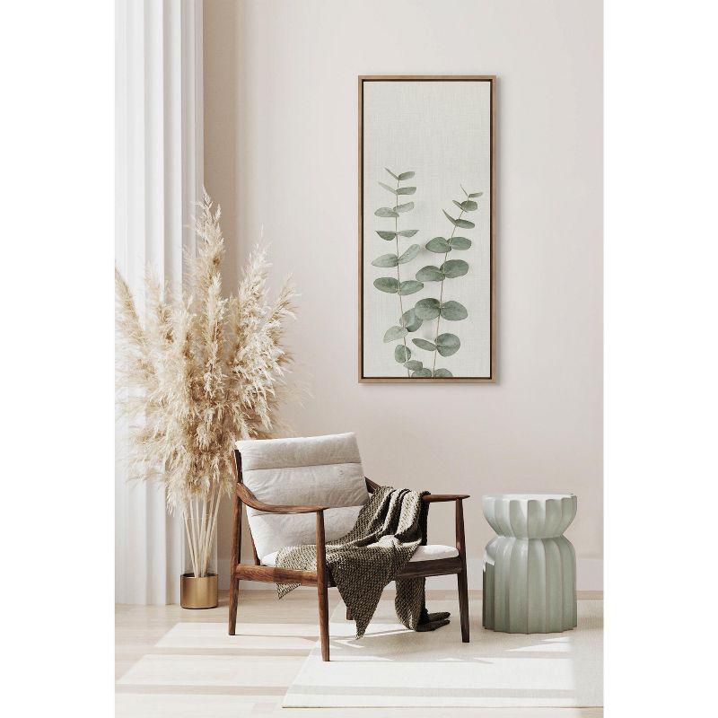 Kate and Laurel Sylvie Eucalyptus Botanical II Framed Canvas by The Creative Bunch Studio, 18x40, Gold