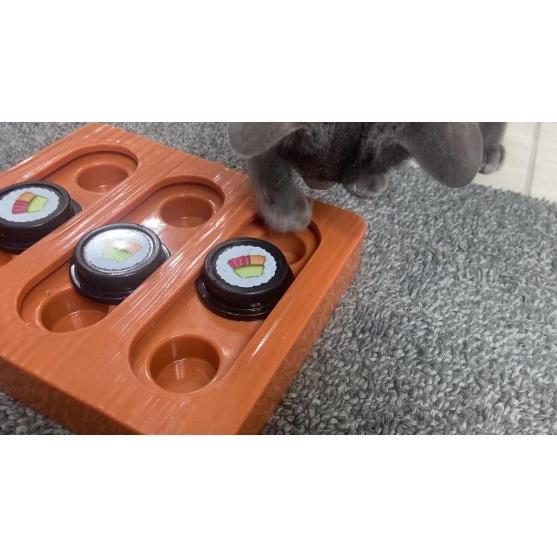 Quirky Kitty Bento Box Puzzle Cat Toy - Brown