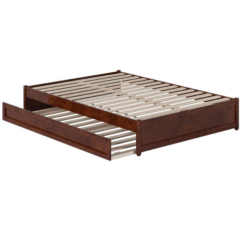 AFI Furnishings Full Panel Platform Bed with Twin Trundle in Walnut