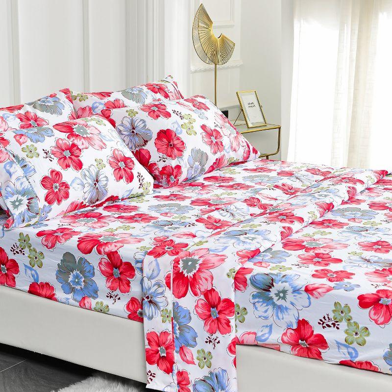 Microfiber Floral Sheet Set