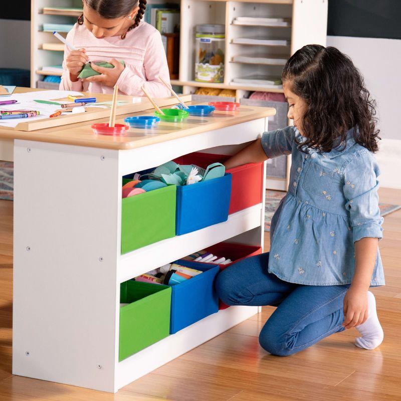 Kids' Wooden Activity Table and Art Station with Storage and Stools