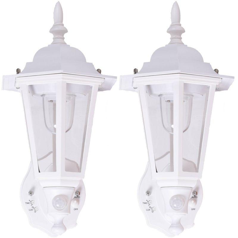 Elegant White Motion-Activated LED Wall Sconce 2-Pack