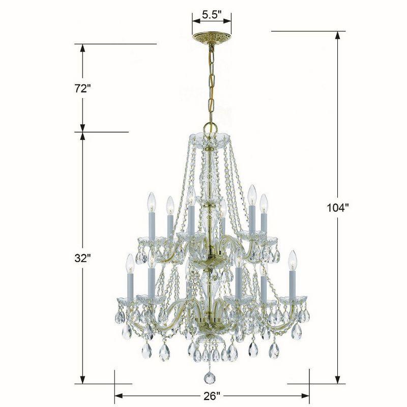 Crystorama Lighting Traditional Crystal 12 - Light Chandelier in  Polished Brass