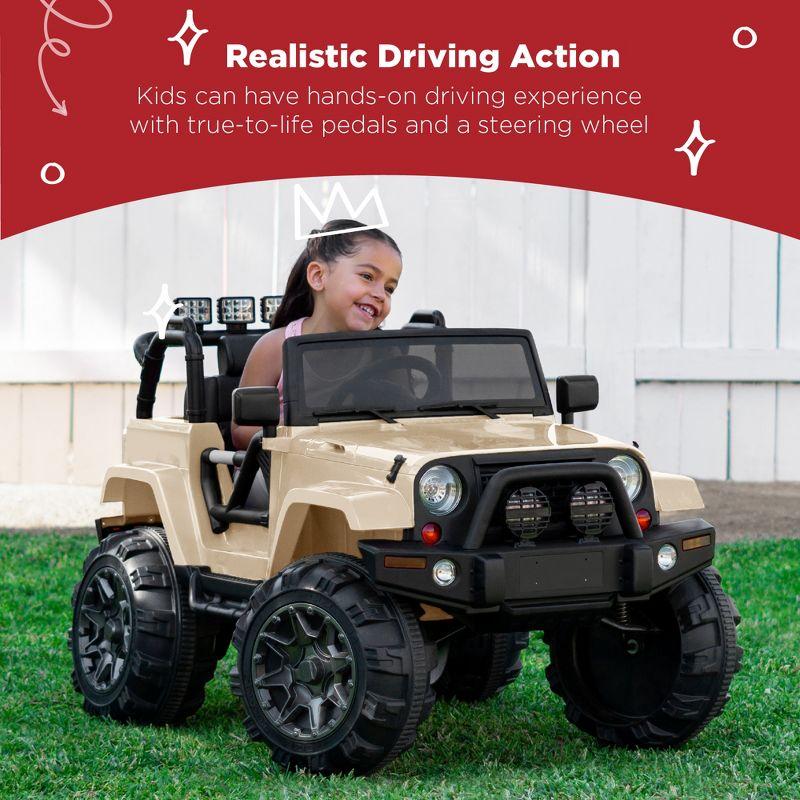 Best Choice Products 12V Kids Ride On Truck Car w/ Remote Control, Spring Suspension, Bluetooth, LED Lights