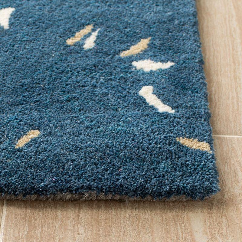 Hand-Tufted SoHo Elegance Blue Wool & Viscose Rectangular Rug