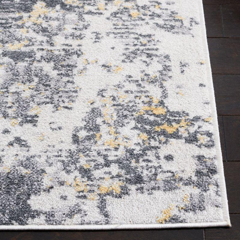 Abstract Elegance 8' x 10' Gray Synthetic Area Rug