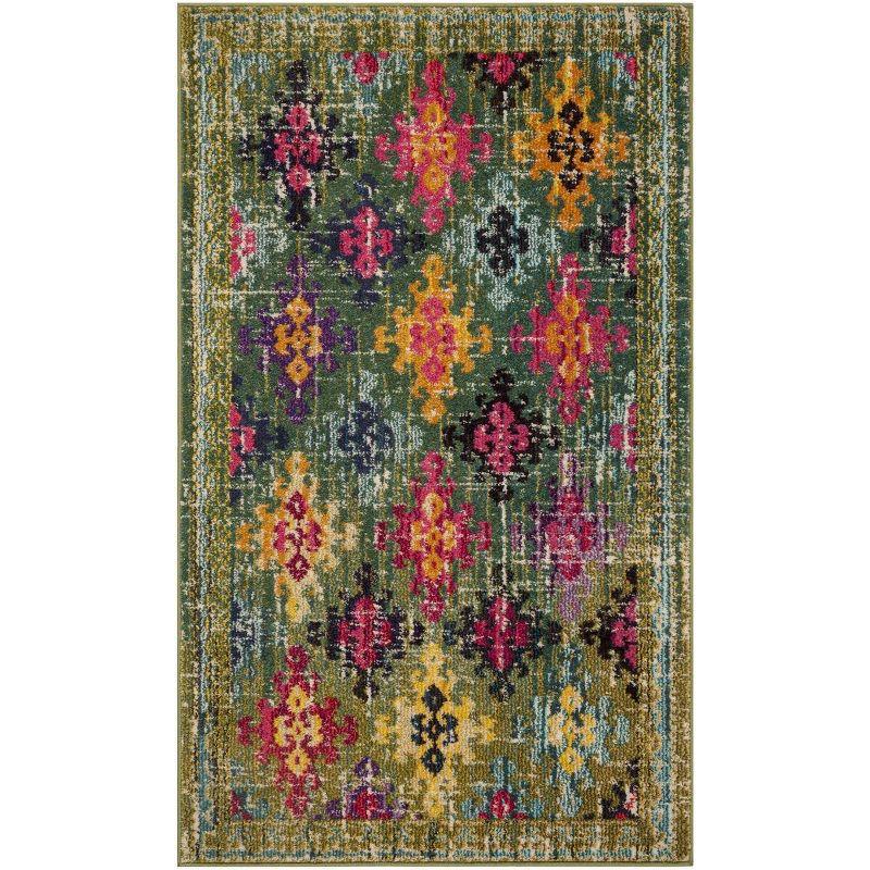 Monaco MNC244 Power Loomed Indoor Accent Rug - Green/Multi - 3'x5' - Safavieh.