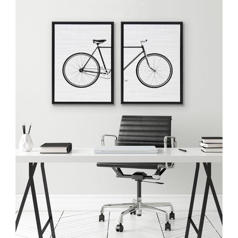 Kate and Laurel Sylvie Bicycle Framed Canvas by Simon Te of Tai Prints, 2 Piece 18x24, Black