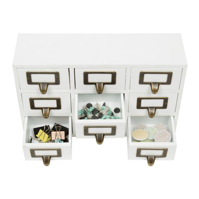 Kate and Laurel Apothecary Wood Desk Drawer Set, 9 Drawers