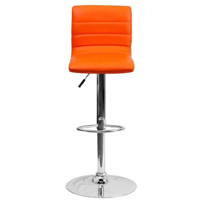 Flash Furniture Modern Vinyl Adjustable Height Barstool with Horizontal Stitch Back