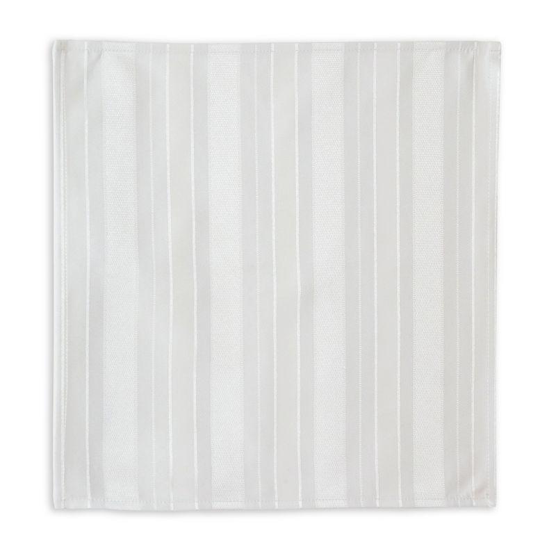 Elrene Denley Stripe Jacquard Stain Resistant Napkin Set of 4 - 17" x 17" - Elrene Home Fashions