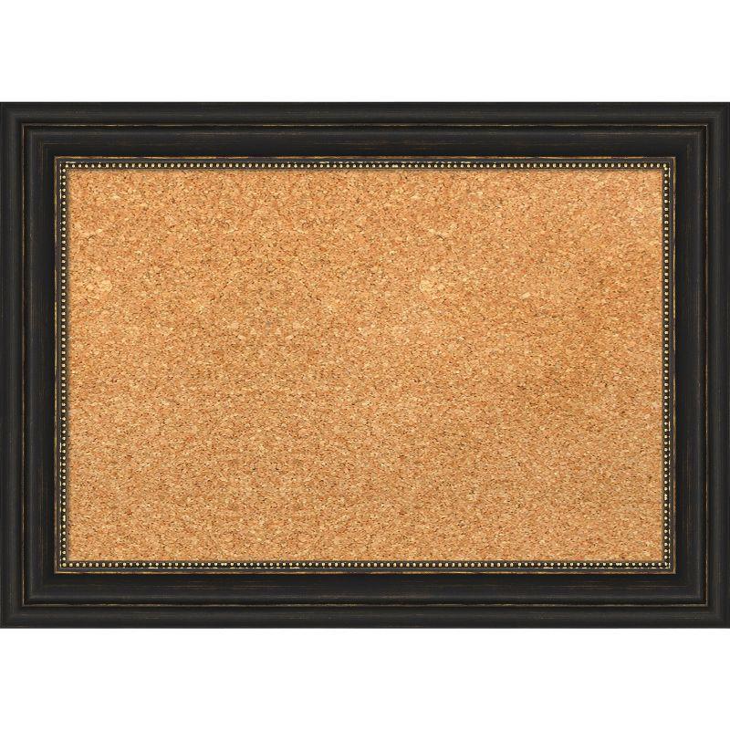 Natural Cork Board with Bronze Beaded Frame, 25" x 19"