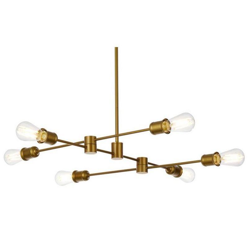 Elegant Lighting Xavier 6 lights pendant in brass