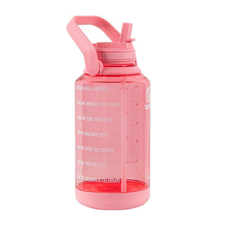 Takeya 64oz Tritan Motivational Water Bottle with Straw Lid - Pink