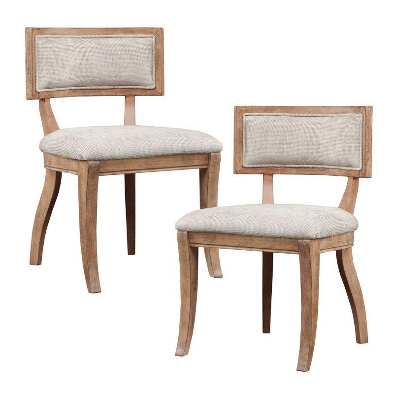 Madison Park Signature Marie Upholstered Split-Back Dining Chairs with Curved Wood Frame (Set of 2) (Set of 2)