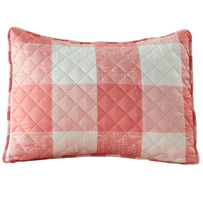 Spring Buffalo Check Tea Rose Polyester Sham