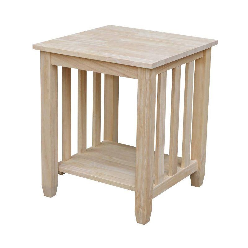 Classic Mission Tall Unfinished Solid Wood End Table