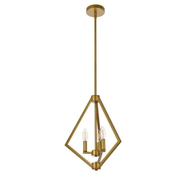 Elegant Lighting Irina 3 lights pendant in brass