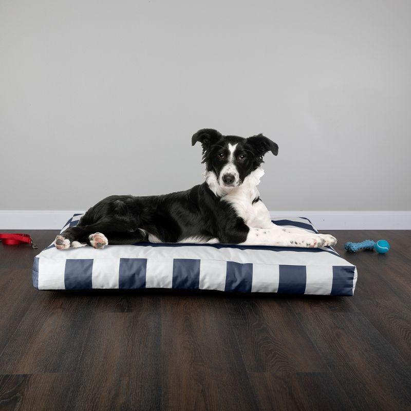 Petmaker PETMAKER Dog Bed - Indoor/Outdoor Striped Dog Bed with Removable Washable Cover and Non-Slip Bottom - 36in Medium Pet Bed