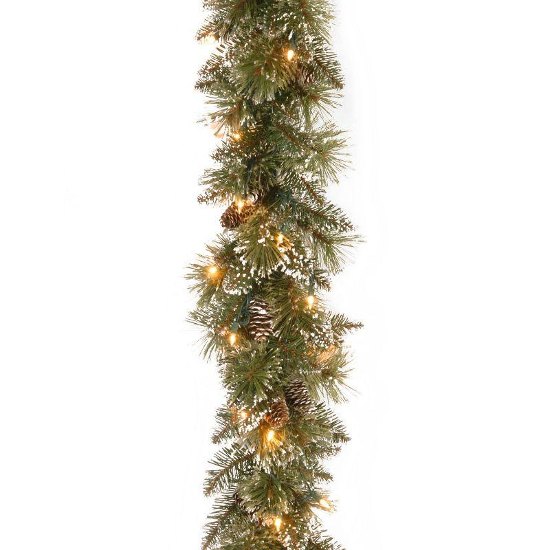 Warm White LED Pre-Lit Pine Cone Garland - 6 Feet