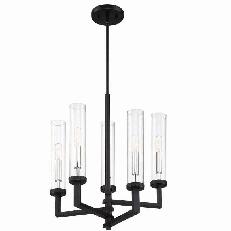 Savoy House Folsom 5 - Light Chandelier in  Matte Black/Polished Chrome