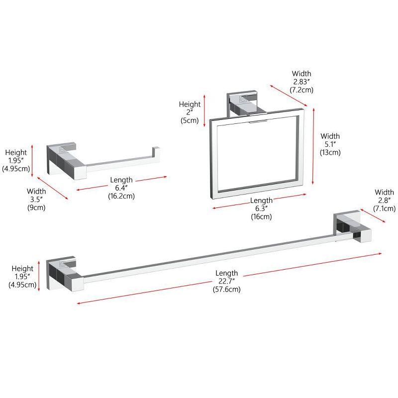 Elegant Lighting HWB-12S3RPCH Isla 3 - Piece Bathroom Hardware Set