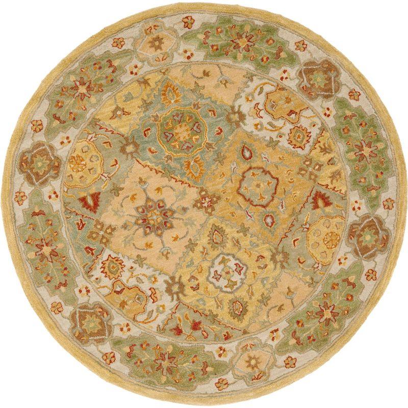 Heritage HG512 Handmade Area Rug - 6' Round - Multi/Ivory - Safavieh