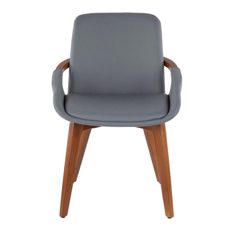 Cosmo Bamboo/Faux Leather Dining Chair Walnut/Gray - LumiSource: Mid-Century, Comfy, Armrest