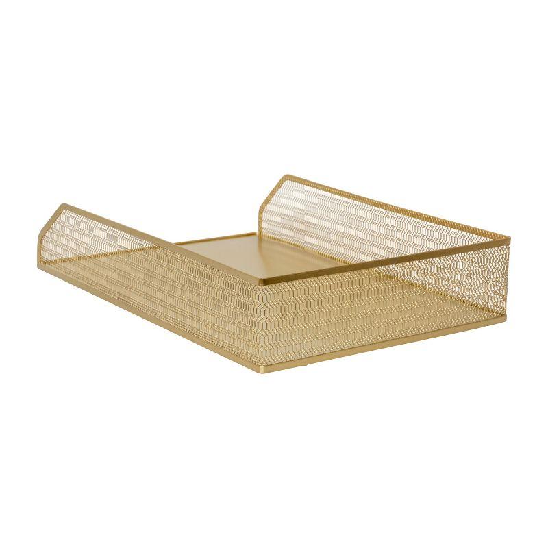 Thomas Martha Stewart Mesh Metal Paper Letter Inbox Tray Desktop Organizer (Set of 2)