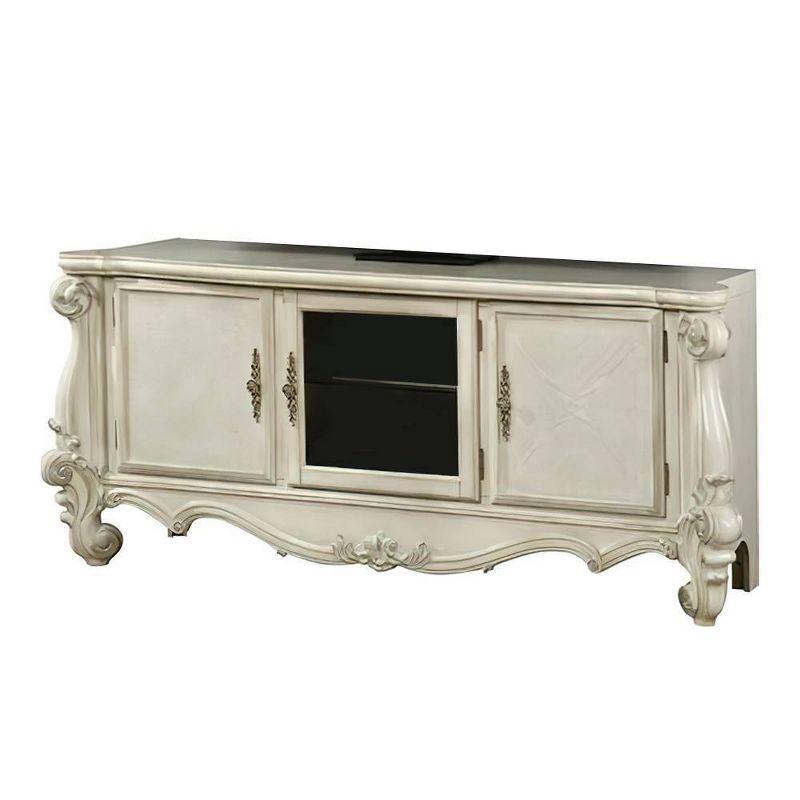 Versailles Antique Platinum 74" TV Console with Carved Accents