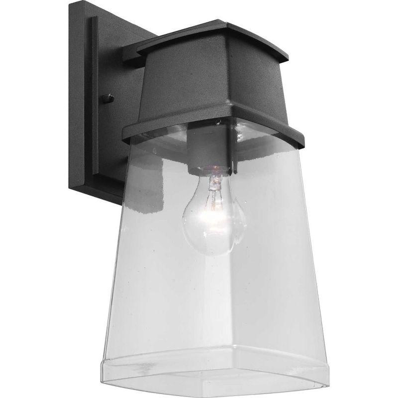 Progress Lighting Greene Ridge 1-Light Medium Wall Lantern in Black with Shade